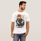 【Sacred Japan – Mount Fuji Dragon & Crane T-Shirt】 Tシャツ (正面フル)