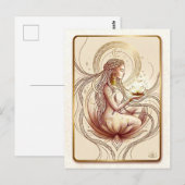 Sacred Lotus Goddess Spiritual  ポストカード (正面/裏面)