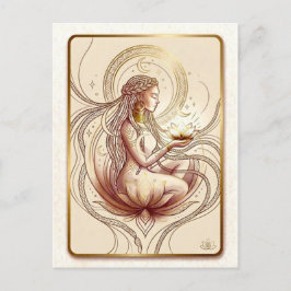 Sacred Lotus Goddess Spiritual  ポストカード