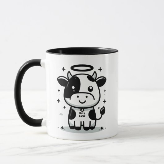 Sacred Moo-Ment Holy Cow Mug – Floating Cow  マグカップ (左)
