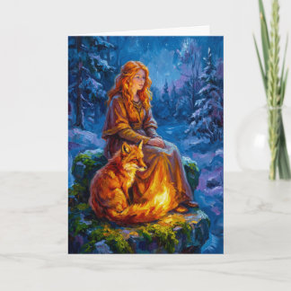 Sacred Nature: Celtic Goddess Brigid Art on Canvas カード