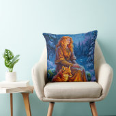 Sacred Nature: Celtic Goddess Brigid Art on Canvas クッション (椅子)