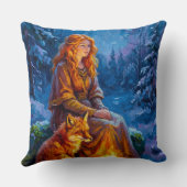 Sacred Nature: Celtic Goddess Brigid Art on Canvas クッション (裏面)