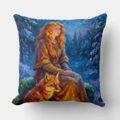 Sacred Nature: Celtic Goddess Brigid Art on Canvas クッション (正面)