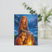 Sacred Nature: Celtic Goddess Brigid Art on Canvas ポストカード (スタンド正面)