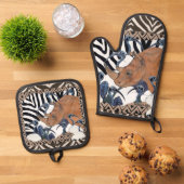 Sacred Rhino 鍋つかみ&鍋敷きセット (トップダウン)