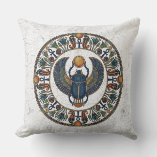 Sacred Scarab of Khepri: Symbol of Rebirth クッション