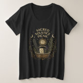 Sacred Solstice Picnic Litha  プラスサイズTシャツ (デザイン正面)