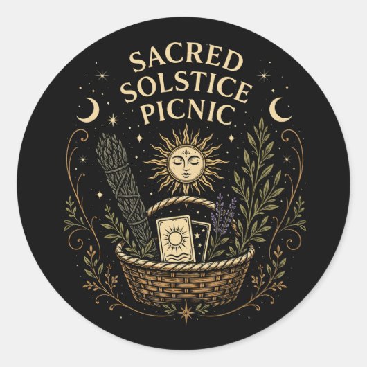 Sacred Solstice Picnic Litha ラウンドシール (正面)