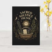 Sacred Solstice Picnic Litha Postcard カード (黄色い花)