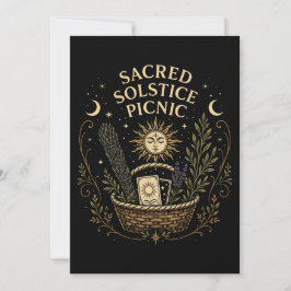 Sacred Solstice Picnic Litha Postcard 招待状