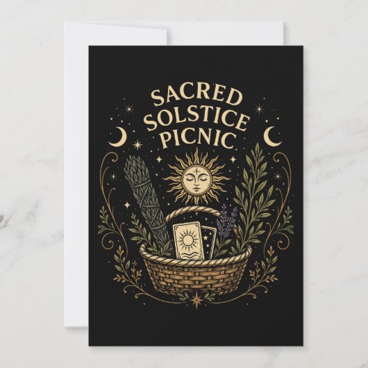 Sacred Solstice Picnic Litha Postcard 招待状 (正面)