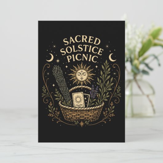 Sacred Solstice Picnic Litha Postcard 招待状 (スタンド正面)