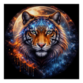 Sacred Tiger – Cosmic Balance | Mystical Tiger Fan ポスター