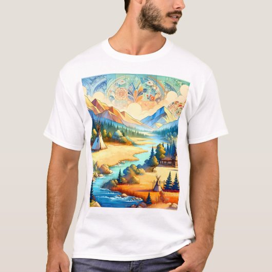 Sacred Valley Symbolic Expression Design Tシャツ (正面)