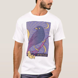 Sacred Whimsical Bird with Crescent Moon Tシャツ