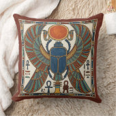 Sacred Winged Scarab of Khepri: Egyptian Revival クッション (ブランケット)