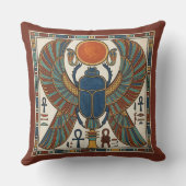 Sacred Winged Scarab of Khepri: Egyptian Revival クッション (裏面)