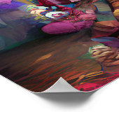 SADピエロファンタジーアートイラストレーションポスター ポスター (角)