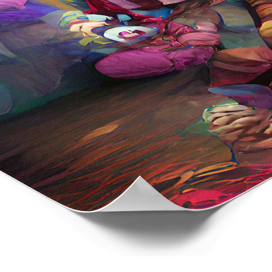 SADピエロファンタジーアートイラストレーションポスター ポスター (角)