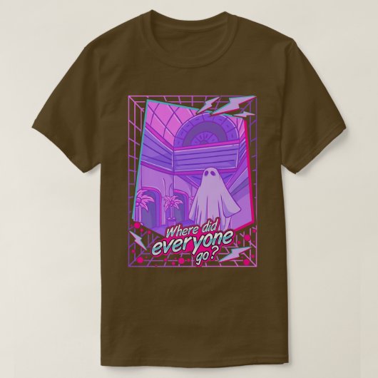 Sad 1980s Vaporwave幽霊シート幽霊美学Re Tシャツ (デザイン正面)