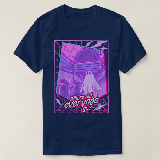 Sad 1980s Vaporwave幽霊シート幽霊美学Re Tシャツ (デザイン正面)