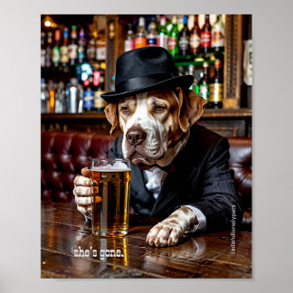 Sad and Lonely Pets Poster Print "She's Gone" ポスター