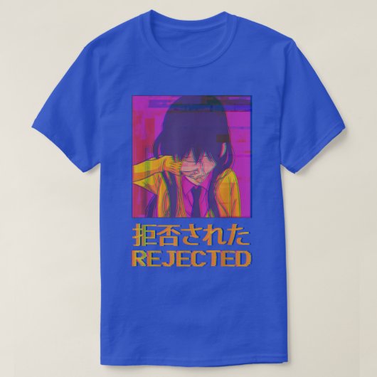 Sad Anime Girl Emo Japanese Vaporwave Aesthetic Re Tシャツ (デザイン正面)