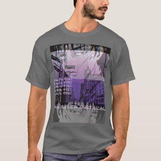 Sad Anime Manga Lofi Cyberpunk Japan Aesthetic Ret Tシャツ