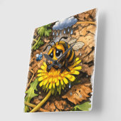 Sad Bee  スクエア壁時計 (傾斜)