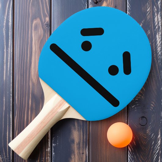 Sad Blank Face Blue Ping Pong Paddle 卓球ラケット