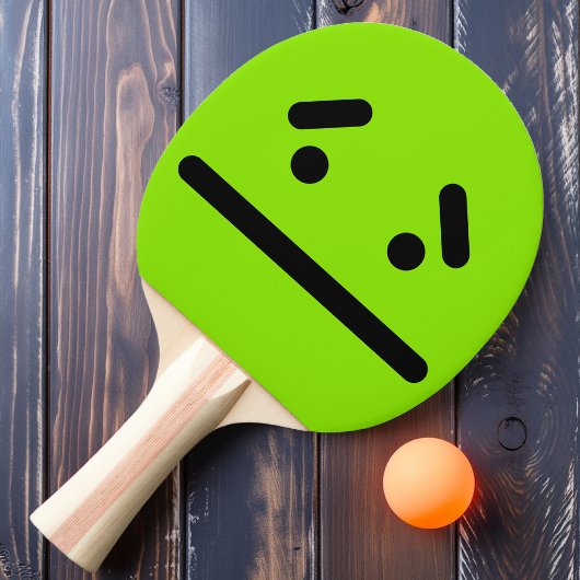 Sad Blank Face Green Ping Pong Paddle 卓球ラケット