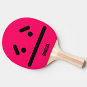 Sad Blank Face Pink with Name 卓球ラケット (横)