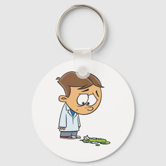 Sad Boy Scientist with Broken Experiment キーホルダー (正面)
