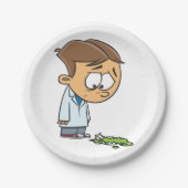 Sad Boy Scientist with Broken Experiment ペーパープレート (正面)