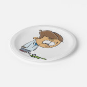 Sad Boy Scientist with Broken Experiment ペーパープレート (アングル)