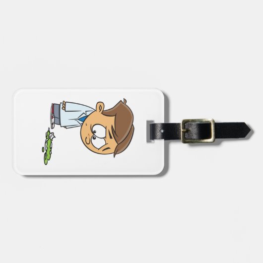 Sad Boy Scientist with Broken Experiment ラゲッジタグ (正面横)