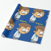 Sad Boy Scientist with Broken Experiment ラッピングペーパー (アンロールド)