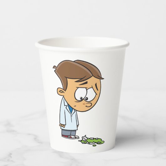 Sad Boy Scientist with Broken Experiment 紙コップ (正面)
