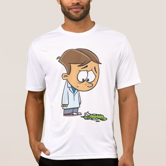 Sad Boy Scientist with Broken Experiment Tシャツ (正面)