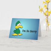 Sad Cartoon Duck-I'm Sorry Card カード (黄色い花)