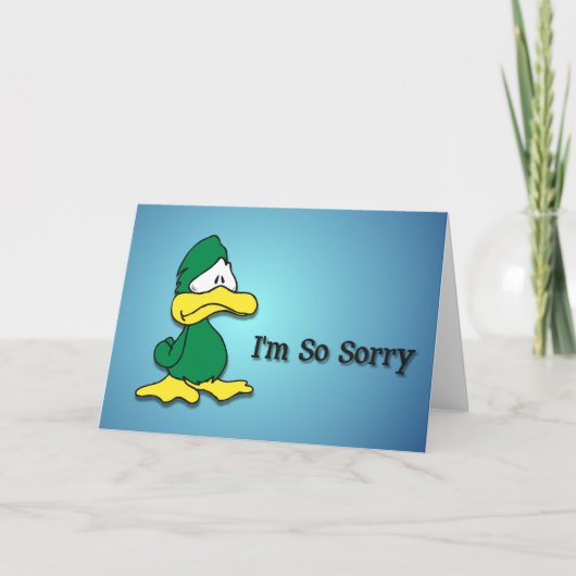 Sad Cartoon Duck-I'm Sorry Card カード (正面)