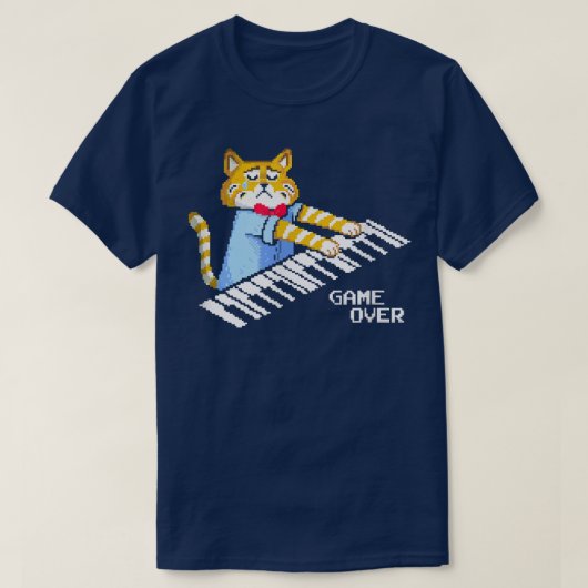 Sad Catのキ遊ーボードゲーム Tシャツ (デザイン正面)