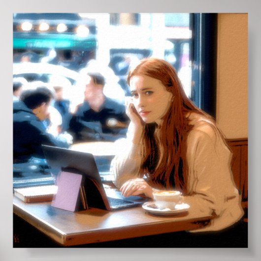 "Sad Coffee" Poster Print Wall Art design ポスター (正面)