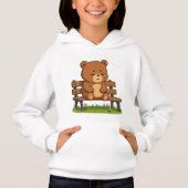 Sad Cute Teddy Bear on Bench – Emotional Cartoon (正面)