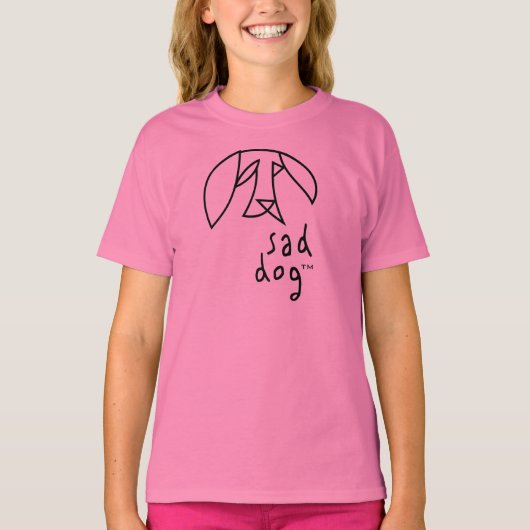 Sad Dog™ – 女の子のベビードール Tシャツ (正面)
