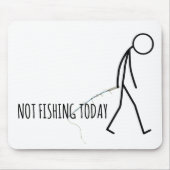 Sad Fisherman Stickman on White マウスパッド (正面)