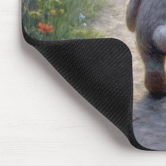 Sad Floppy-eared Rabbit With a Blanket マウスパッド (コーナー)