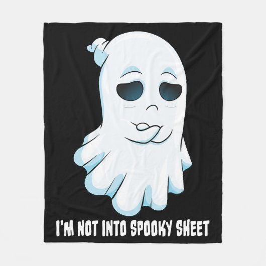 Sad Ghost Halloween Costume I'm Not Into Spooky Sh フリースブランケット (正面)