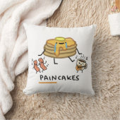 Sad Paincakes - 面白い朝食のダジャレとかわいいデザイン クッション (ブランケット)